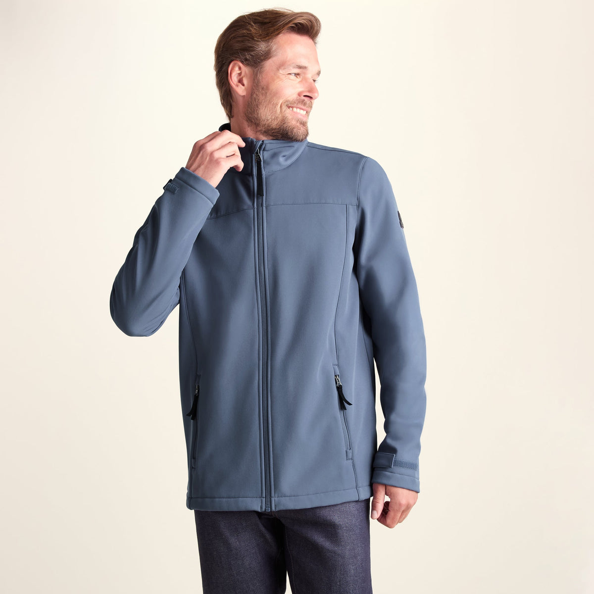 Feizor Mens Shower Resistant Softshell Jacket - Smokey Blue - Image 7