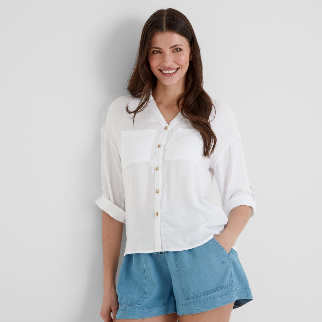 Felicia Womens Shirt Short Sleeve - Optic White - Image 5
