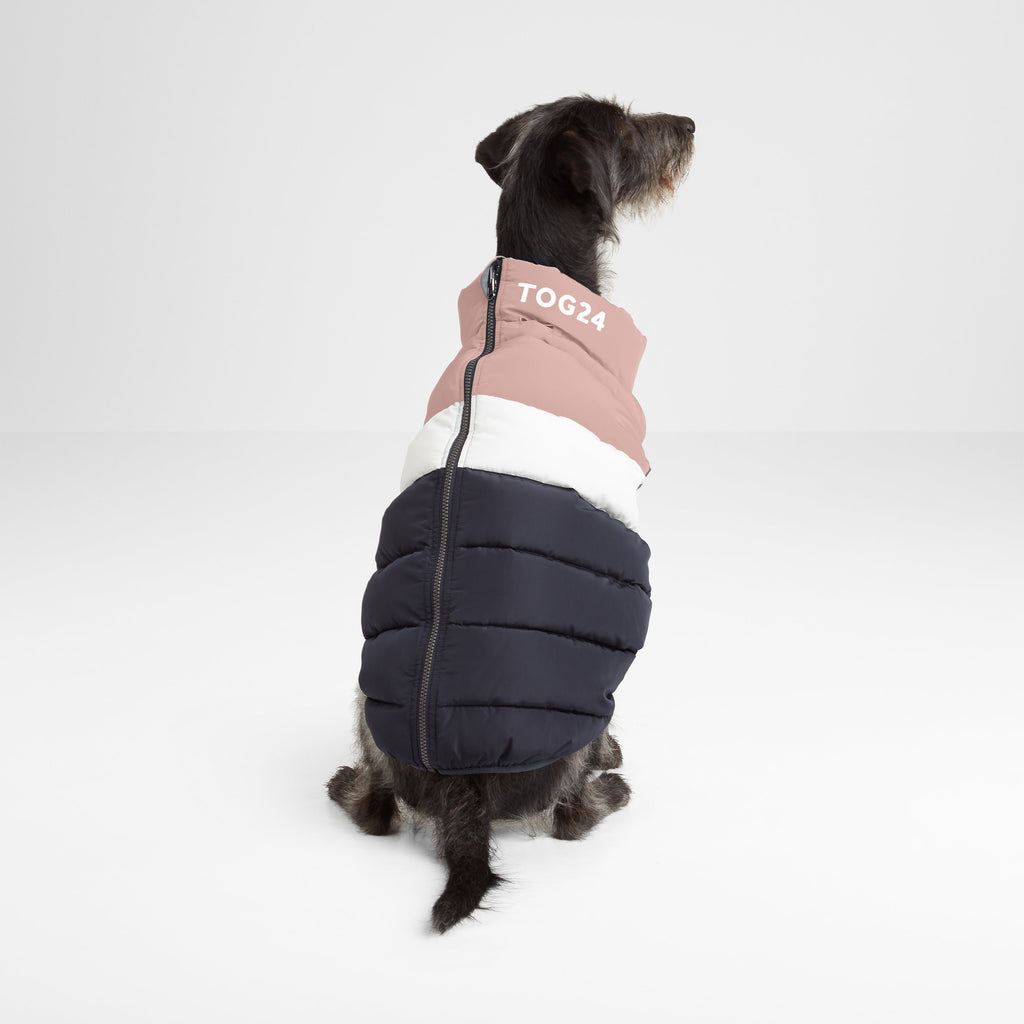 Fetch Padded Dog Coat XL - Faded Pink/Ice Grey/Washed Blue - Image 2
