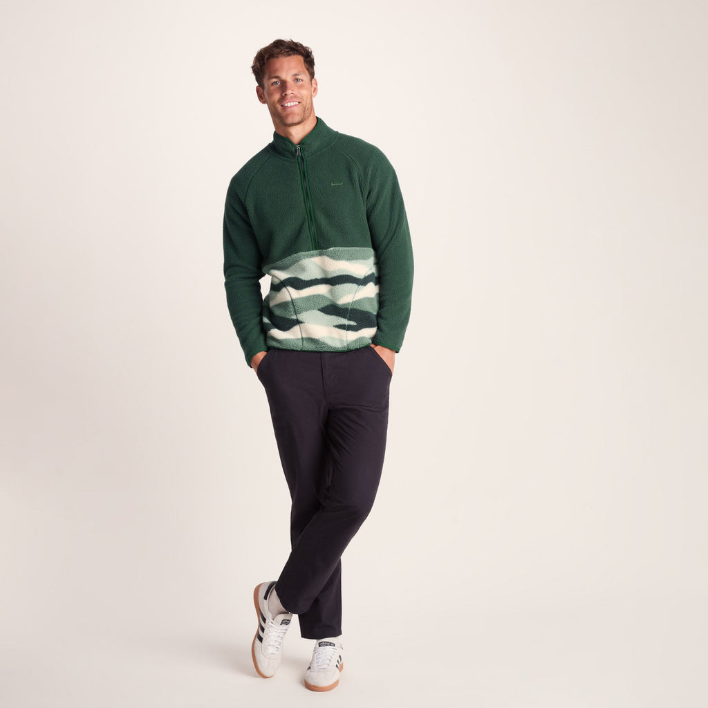 Flaxley Mens Sherpa Fleece - Racing Green Landscape Print - Image 3