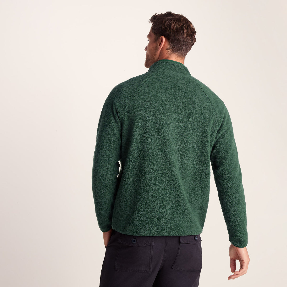 Flaxley Mens Sherpa Fleece - Racing Green Landscape Print - Image 4