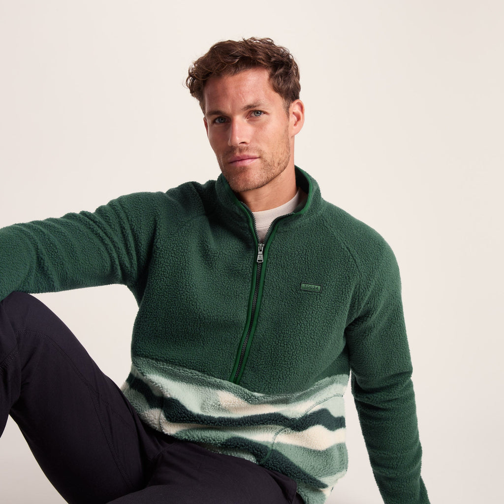 Flaxley Mens Sherpa Fleece - Racing Green Landscape Print - Image 5