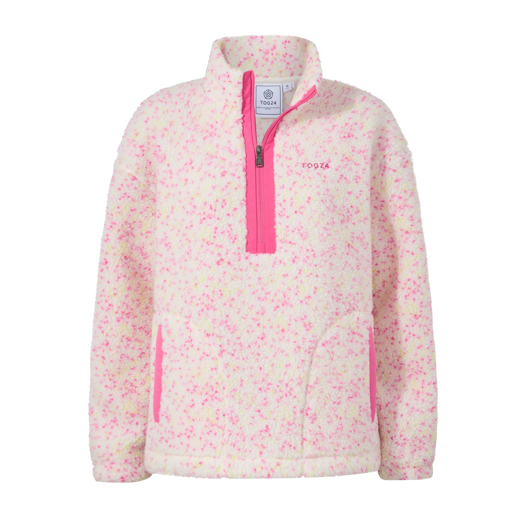 Flossie Womens Sherpa Zip Neck Fleece - Vanilla Nep - Image 9