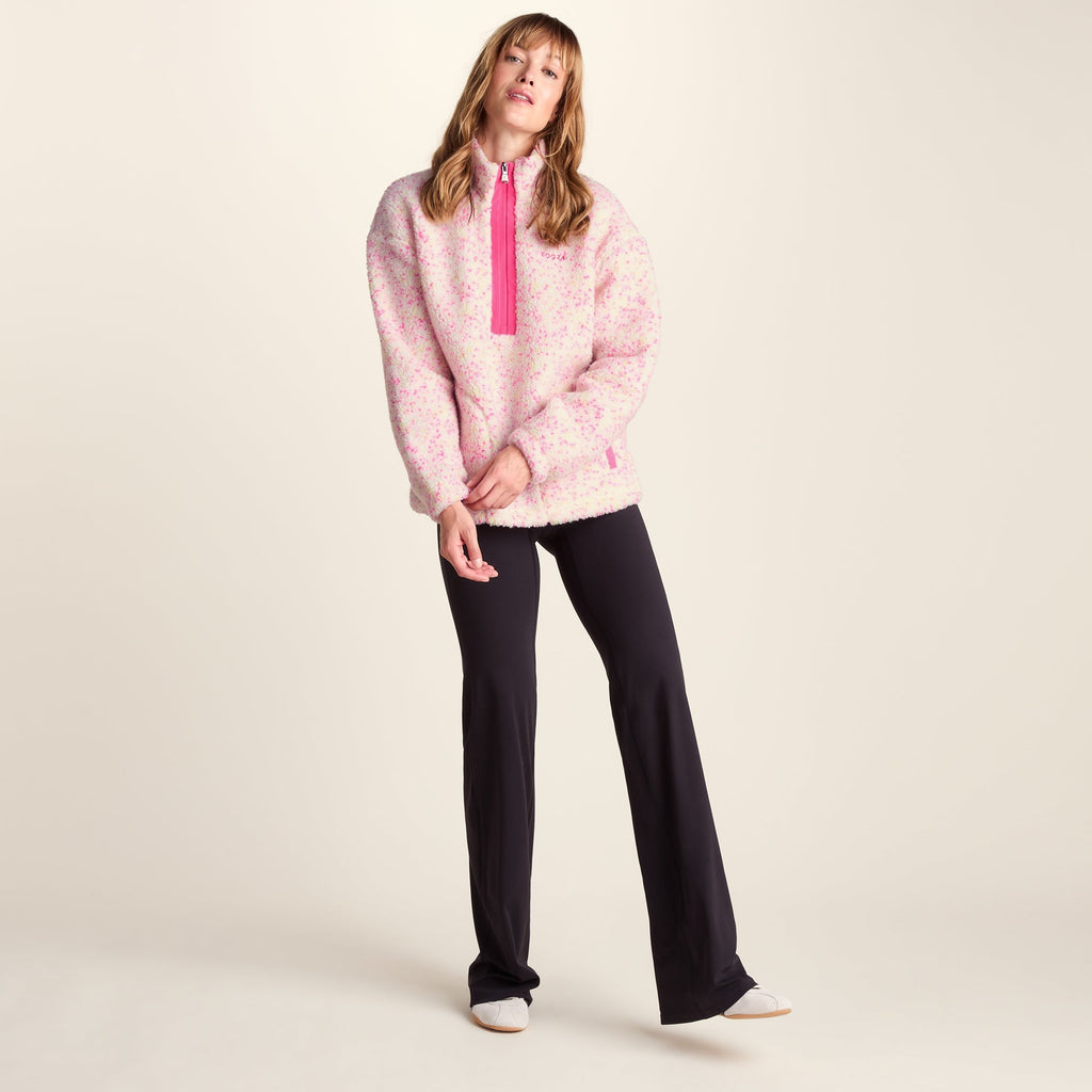 Flossie Womens Sherpa Zip Neck Fleece - Vanilla Nep - Image 8