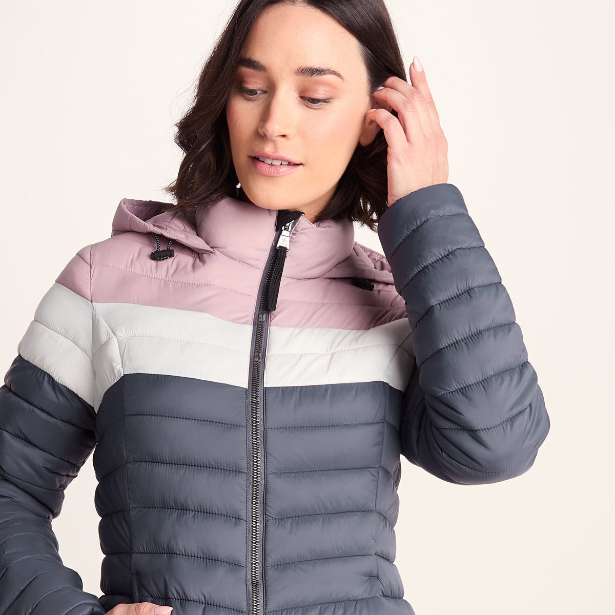 Garriston Womens Lightweight Padded Jacket - Washed Blue/Pink - Image 3