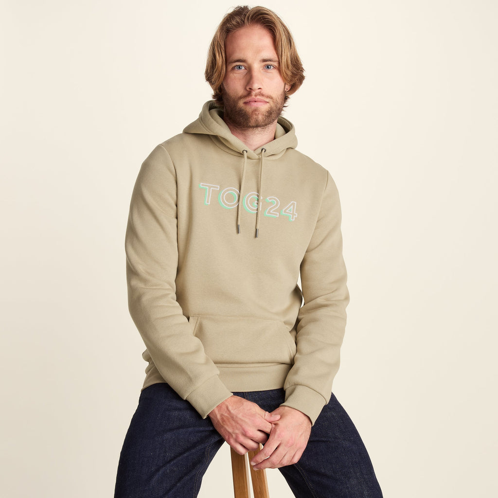 Garsdale Mens Supersoft Heavyweight Graphic Print Hoodie - Light Sand - Image 4