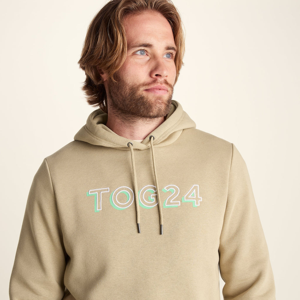 Garsdale Mens Supersoft Heavyweight Graphic Print Hoodie - Light Sand - Image 5