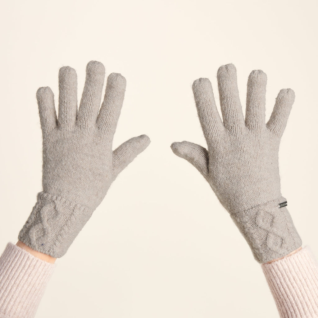 Georgia Supersoft Cable Knit Gloves - Simply Taupe - Image 3