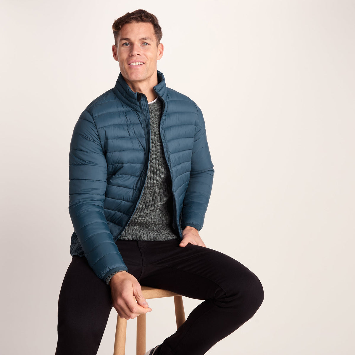 Gibson Mens Insulated Padded Jacket - Lagoon Blue - Image 5