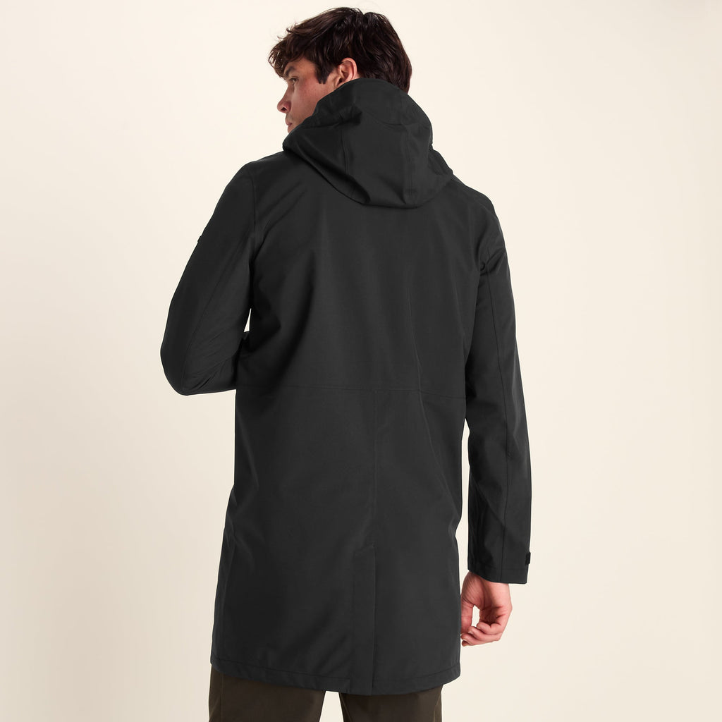 Glenton Mens Long Waterproof Jacket - Black - Image 5