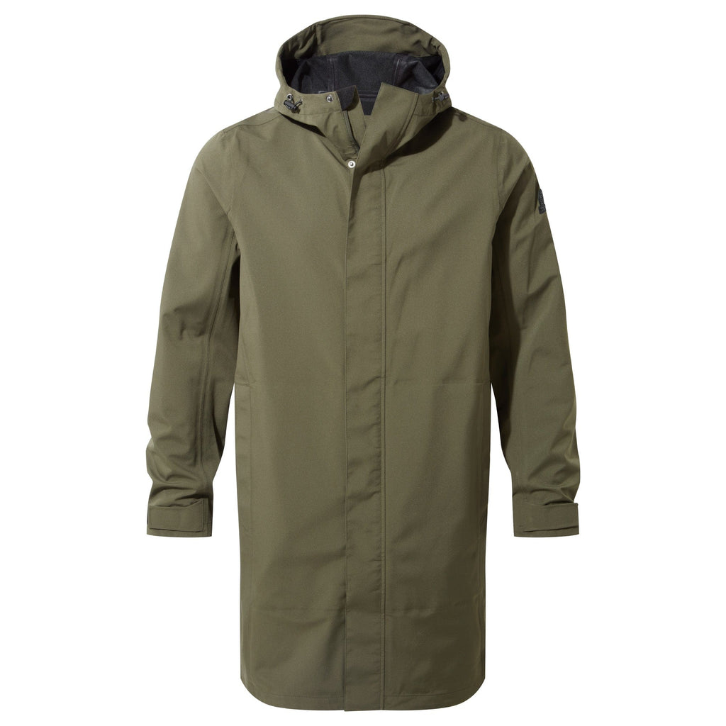Glenton Mens Long Waterproof Jacket - Moss Green - Image 10