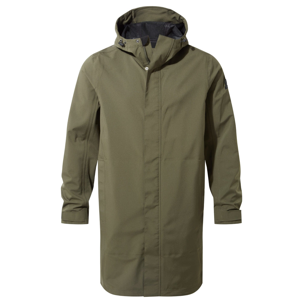 Glenton Mens Long Waterproof Jacket - Moss Green - Image 10