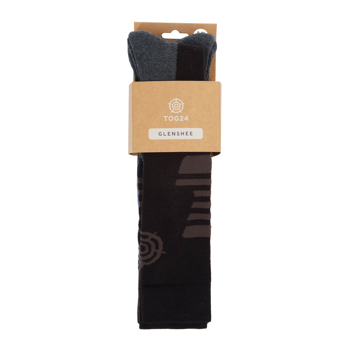 Glenshee Mens 3 Pack Technical Ski Socks - Black/Chocolate Brown/Smokey Blue - Image 3