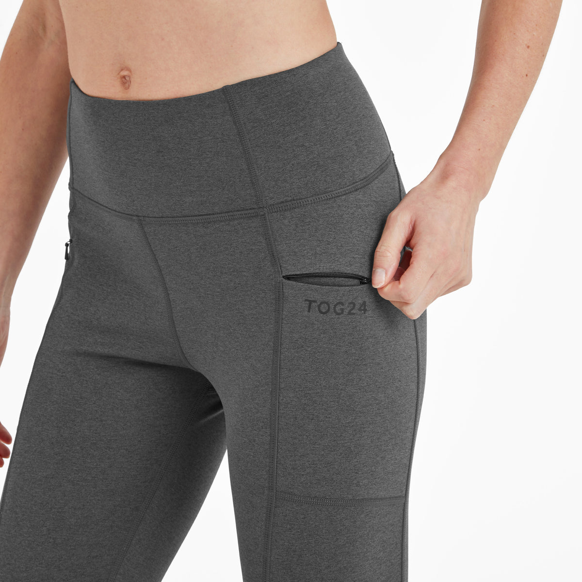 Haller Womens Performance Leggings - Dark Grey Marl - Image 3