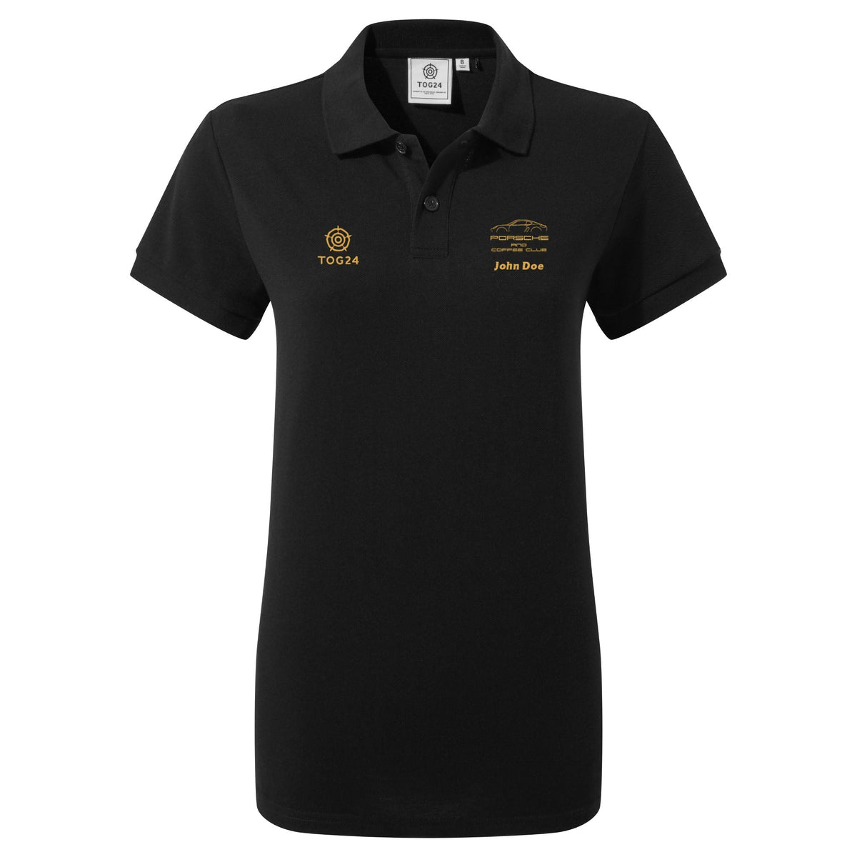 Porsche & Coffee Club Coupe Womens - Hamerton Polo Shirt Black
