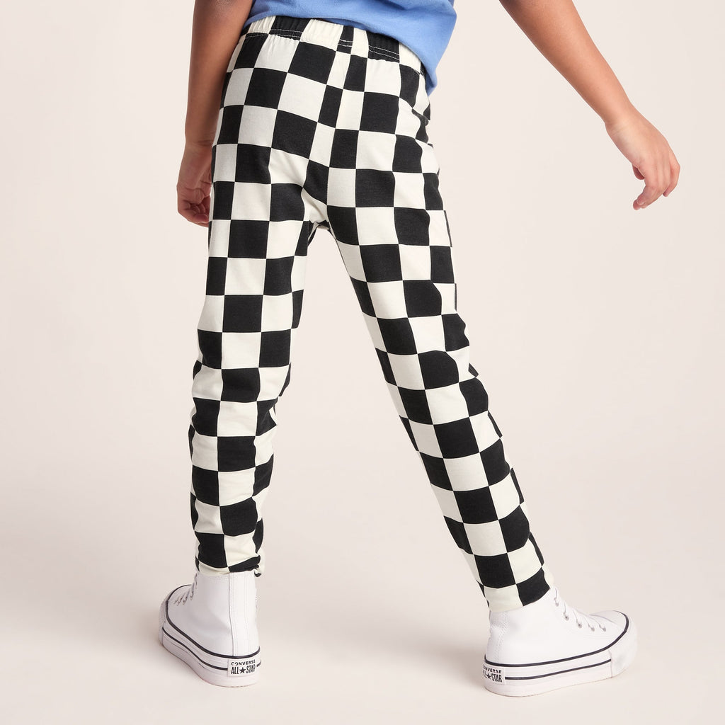 Harri Kids Shaun the Sheep Legging - Black Woolly Checkerboard - Image 3