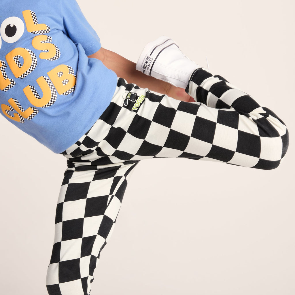 Harri Kids Shaun the Sheep Legging - Black Woolly Checkerboard - Image 4