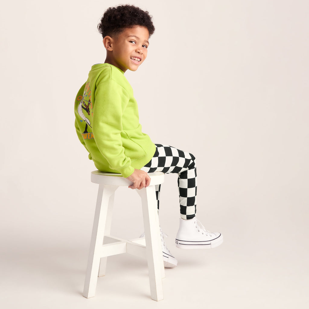 Harri Kids Shaun the Sheep Legging - Black Woolly Checkerboard - Image 5