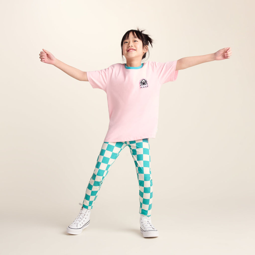 Harri Kids Shaun the Sheep Legging - Spearmint Woolly Checkerboard - Image 2