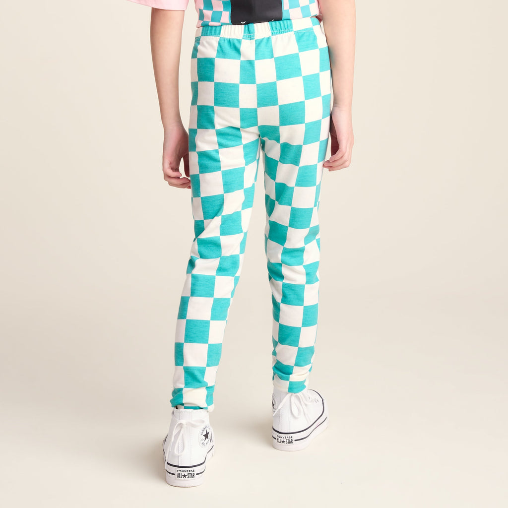 Harri Kids Shaun the Sheep Legging - Spearmint Woolly Checkerboard - Image 3