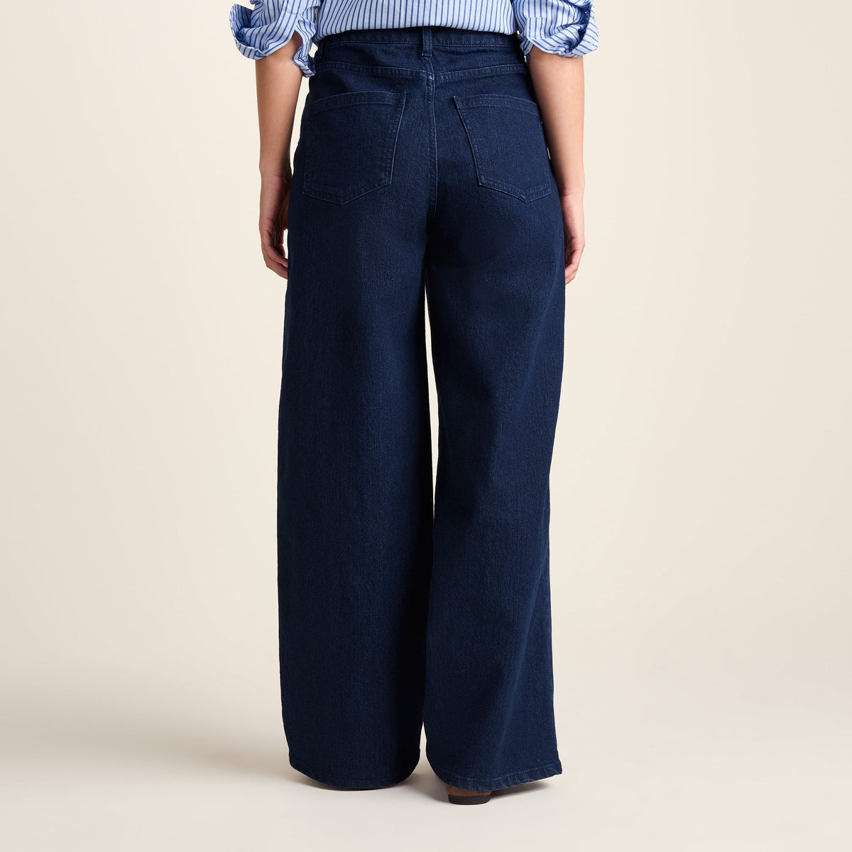 Harriet Womens High Rise Wide Leg Jeans - Indigo Blue - Image 3