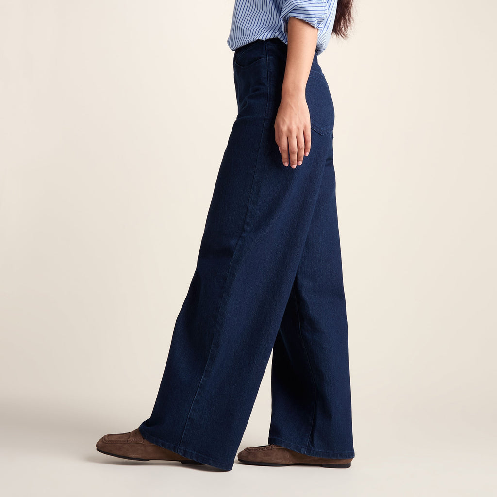 Harriet Womens High Rise Wide Leg Jeans - Indigo Blue - Image 5