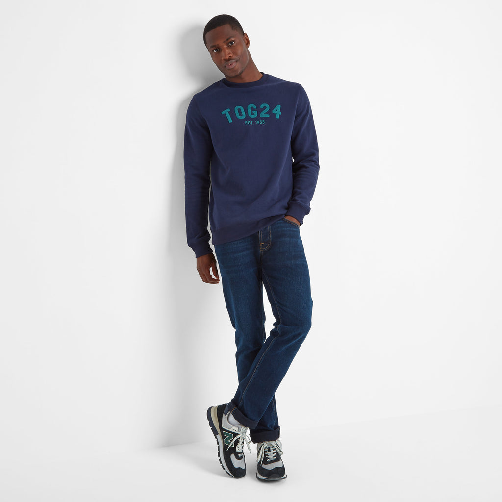 Hawnby Mens Cotton Blend Sweat - Dark Marine - Image 4