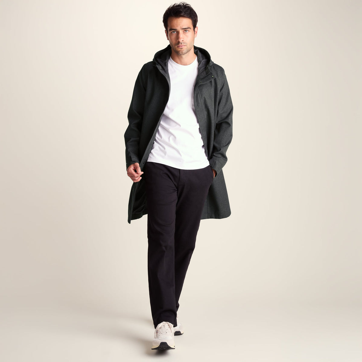 Henry Mens Waterproof Longline Coat - Charcoal Melange - Image 3