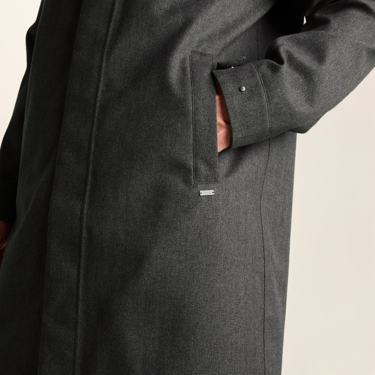 Henry Mens Waterproof Longline Coat - Charcoal Melange - Image 7