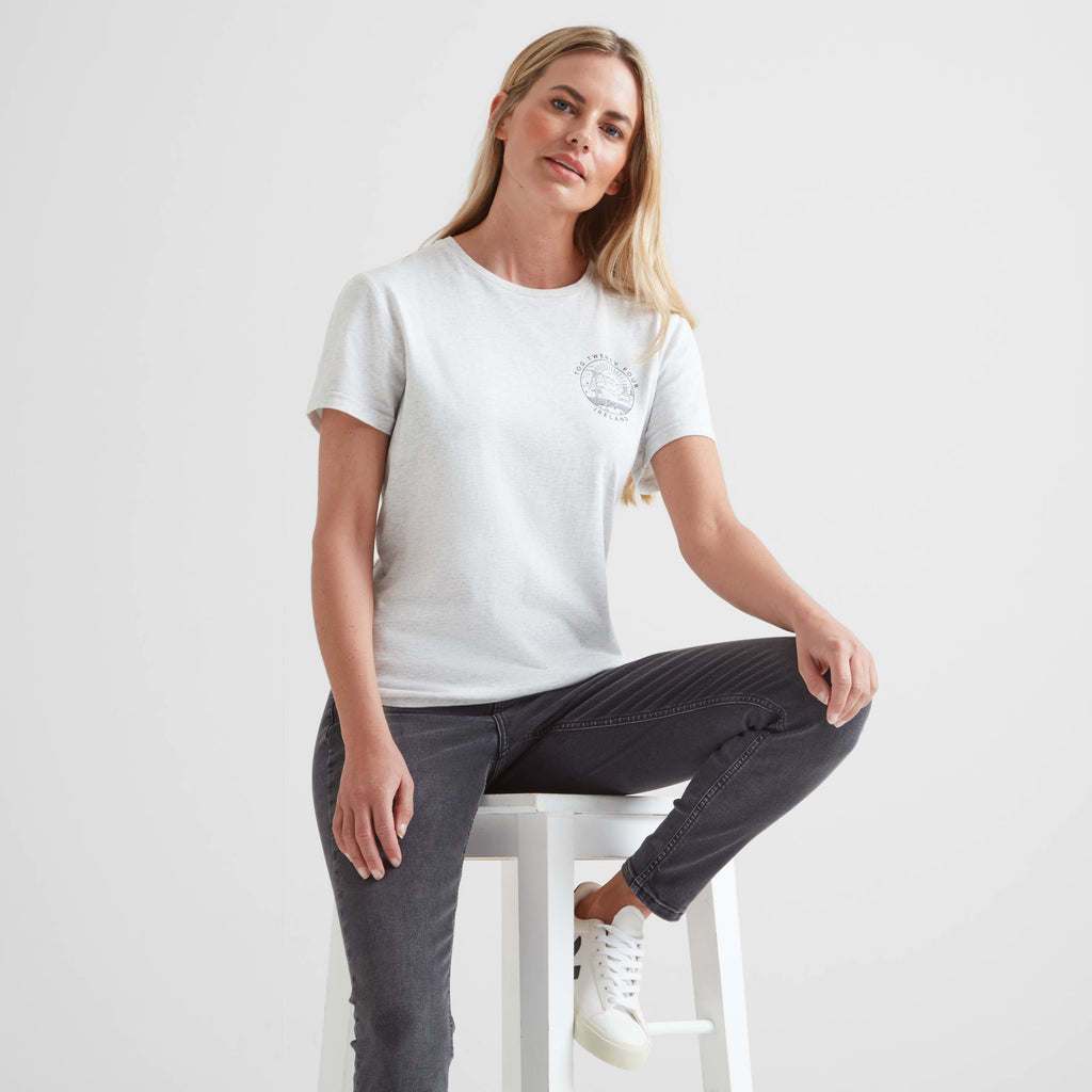 Ireland Womens 100% Cotton T-Shirt - Ice Grey Marl - Image 4