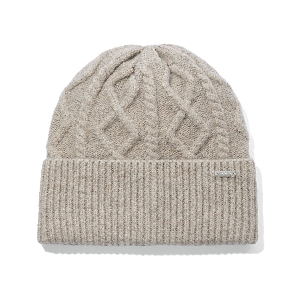 Janice Supersoft Cable Knit Beanie - Simply Taupe - Image 4