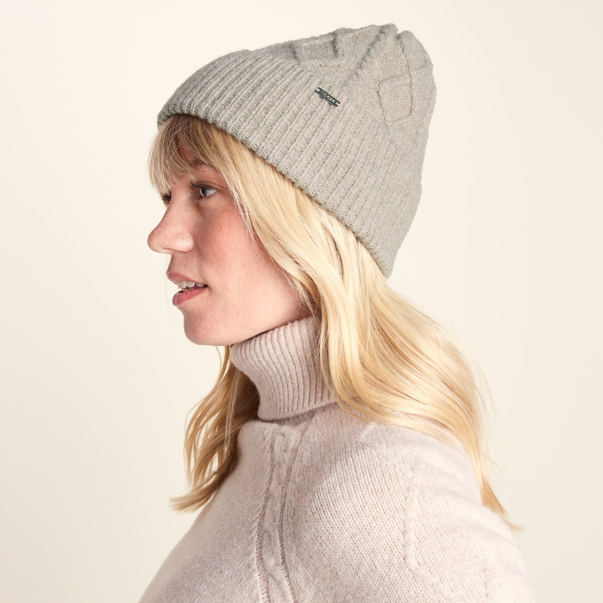 Janice Supersoft Cable Knit Beanie - Simply Taupe