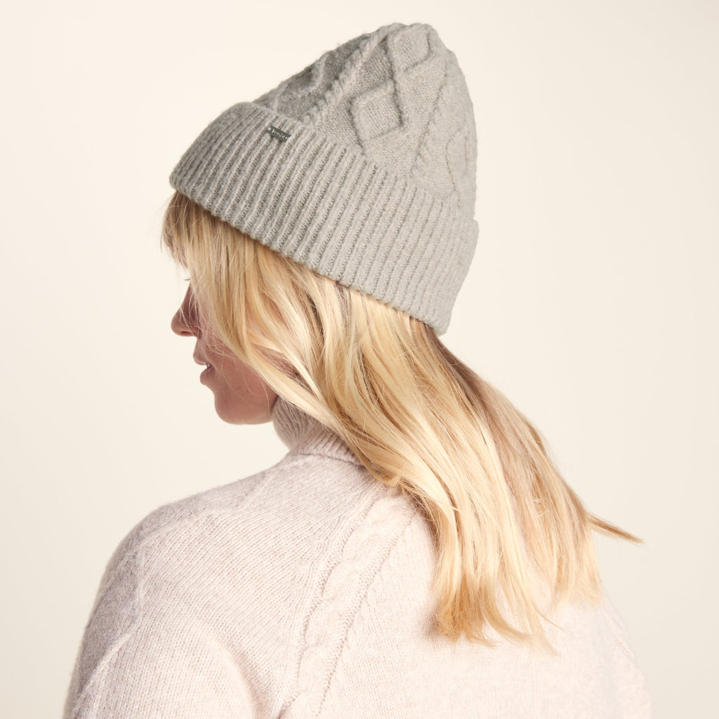 Janice Supersoft Cable Knit Beanie - Simply Taupe - Image 3
