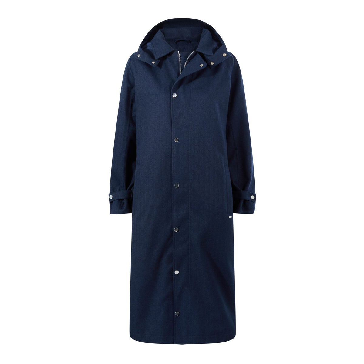 Jemima Womens Waterproof Longline Belted Trench Coat - Navy Melange - Image 18