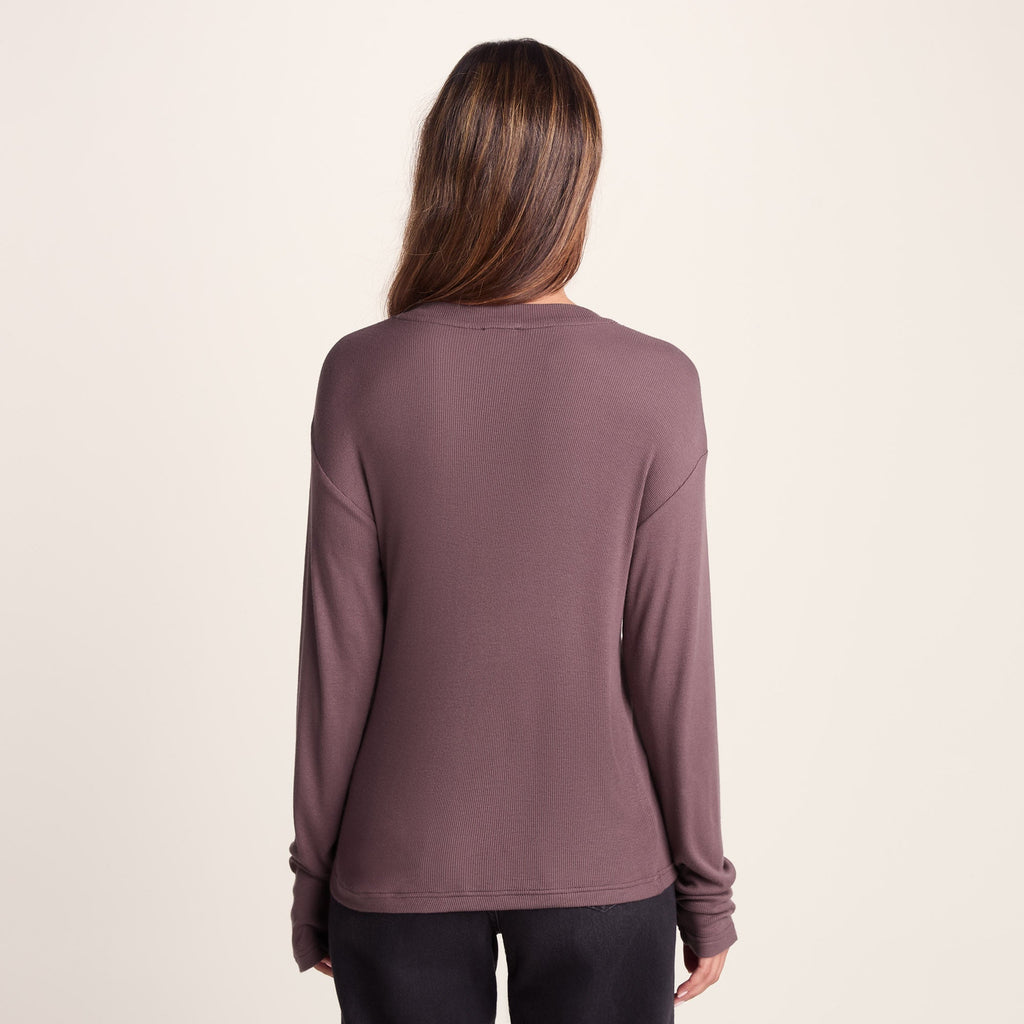 Jemma Womens Long Sleeve Supersoft T-Shirt - Dark Mauve - Image 4