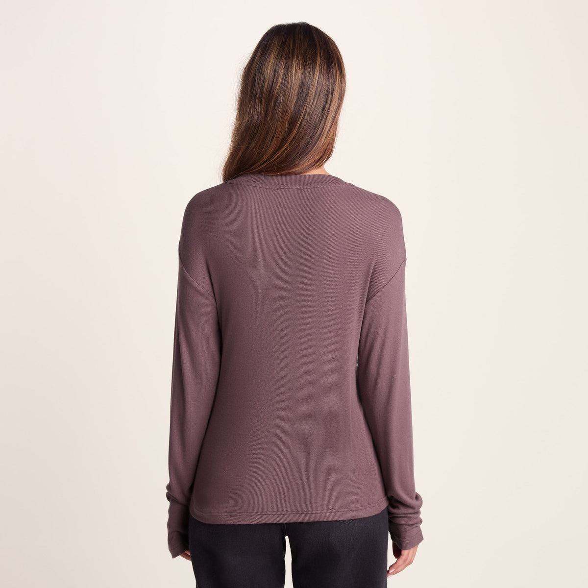 Jemma Womens Long Sleeve Supersoft T-Shirt - Dark Mauve - Image 4