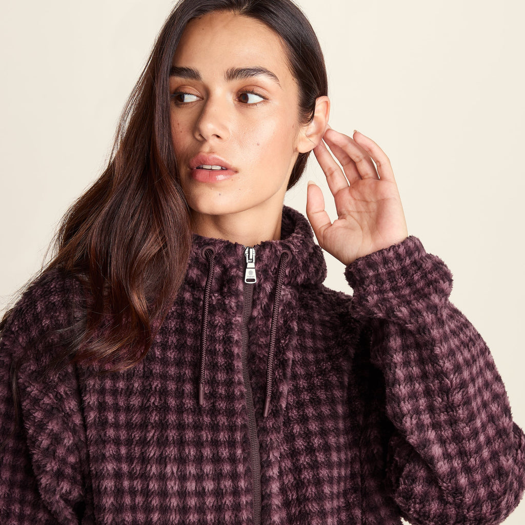 Joanna Womens Relaxed Fit Sherpa Fleece - Huckleberry Gingham - Image 6