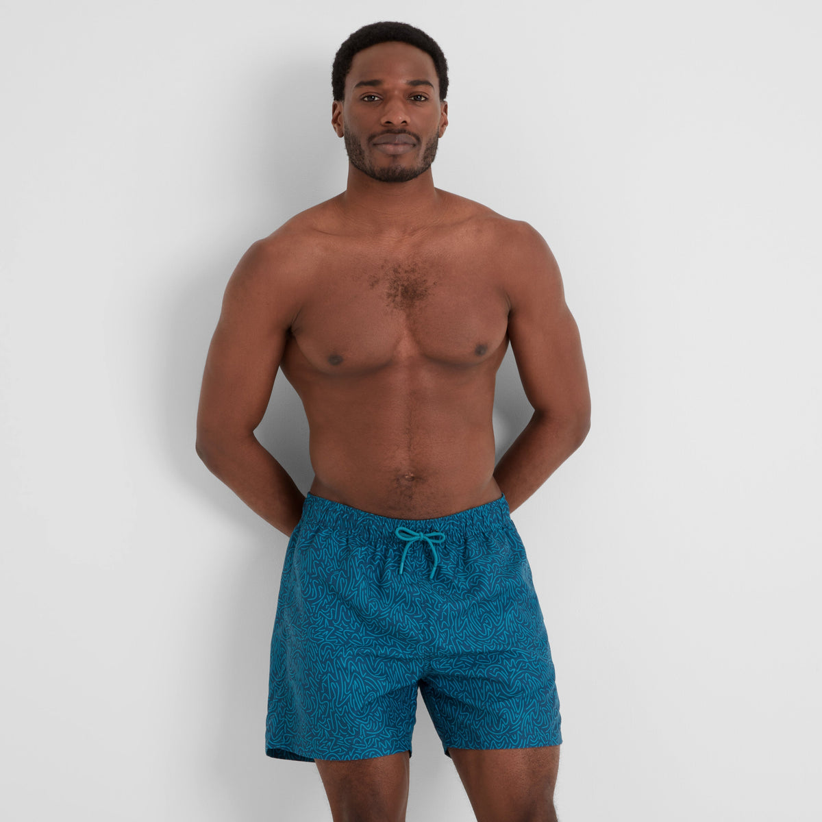 Kai Mens Swimshorts - Night Sea Sketch Print - Image 3