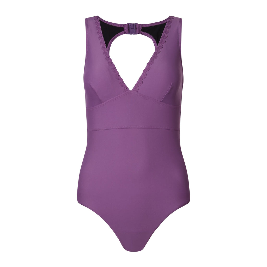 Katerina Womens One Piece Mesh Lined Swimsuit - Orchid - Image 8