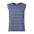 Katie Womens 100% Cotton Supersoft Vest - Smokey Blue/Optic White Stripe - Image 6