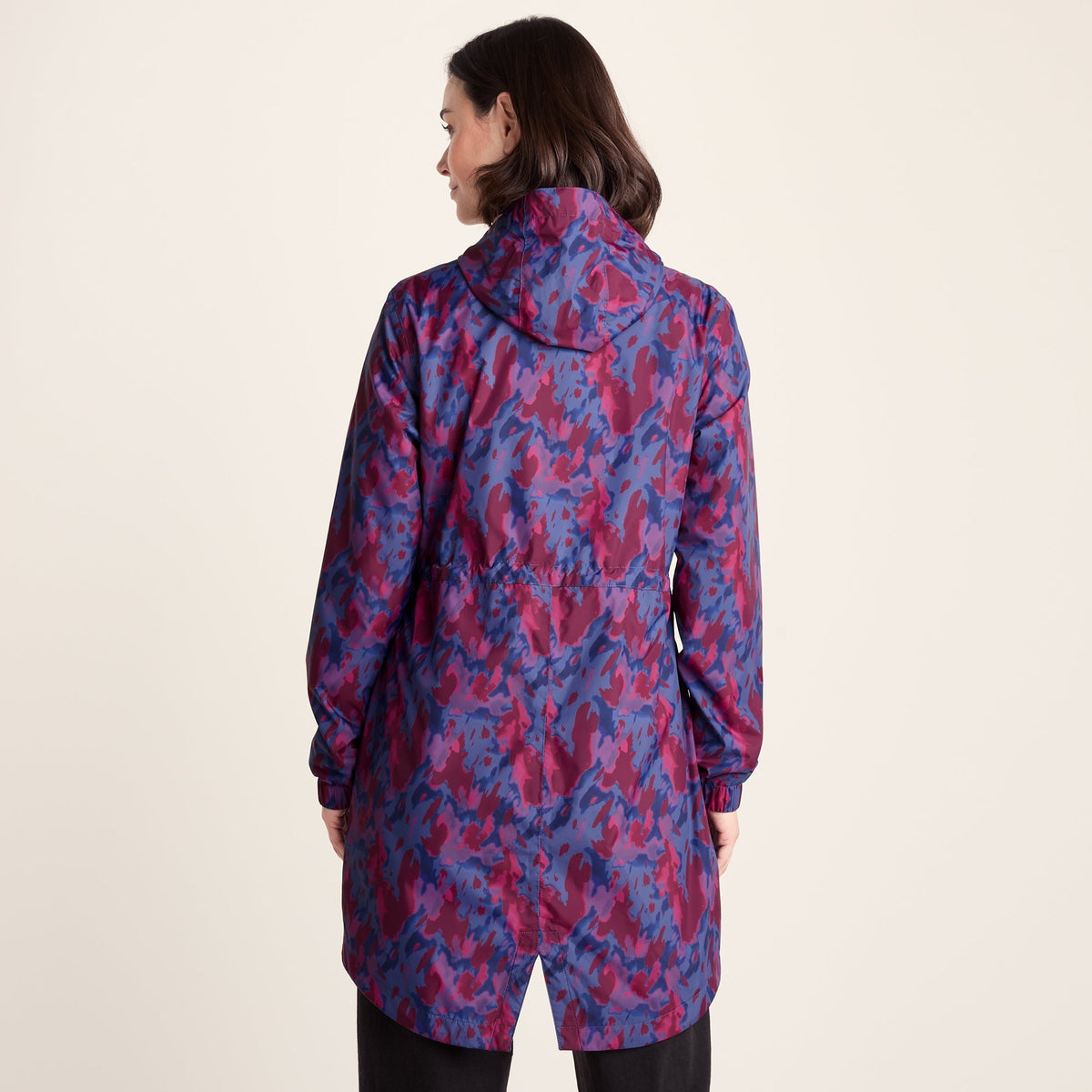 Kilnsey Womens Waterproof Jacket - Oxford Blue Abstract Print - Image 5