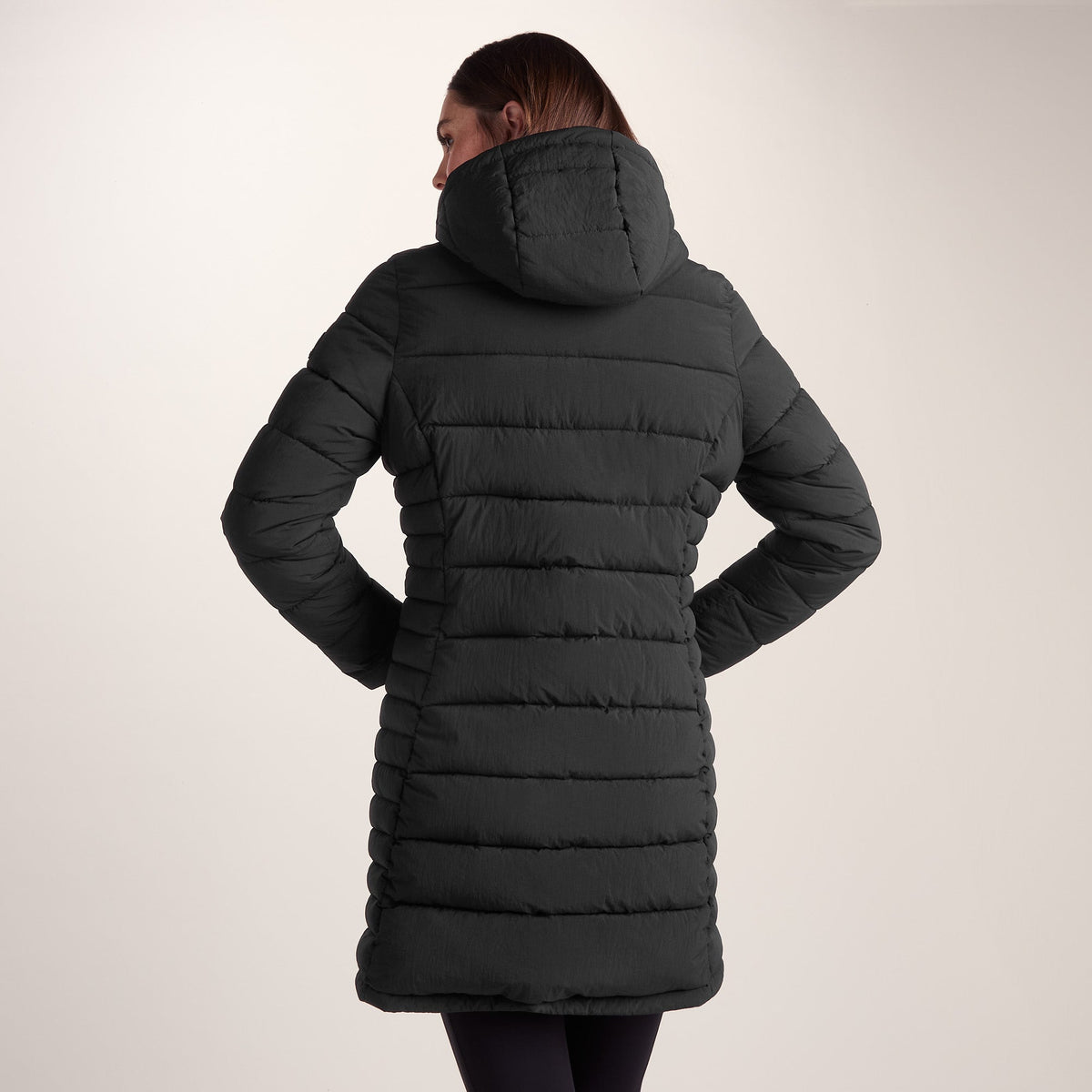 Kirkham Womens Long Shower Resistant Insulated Jacket - Black - Image 4