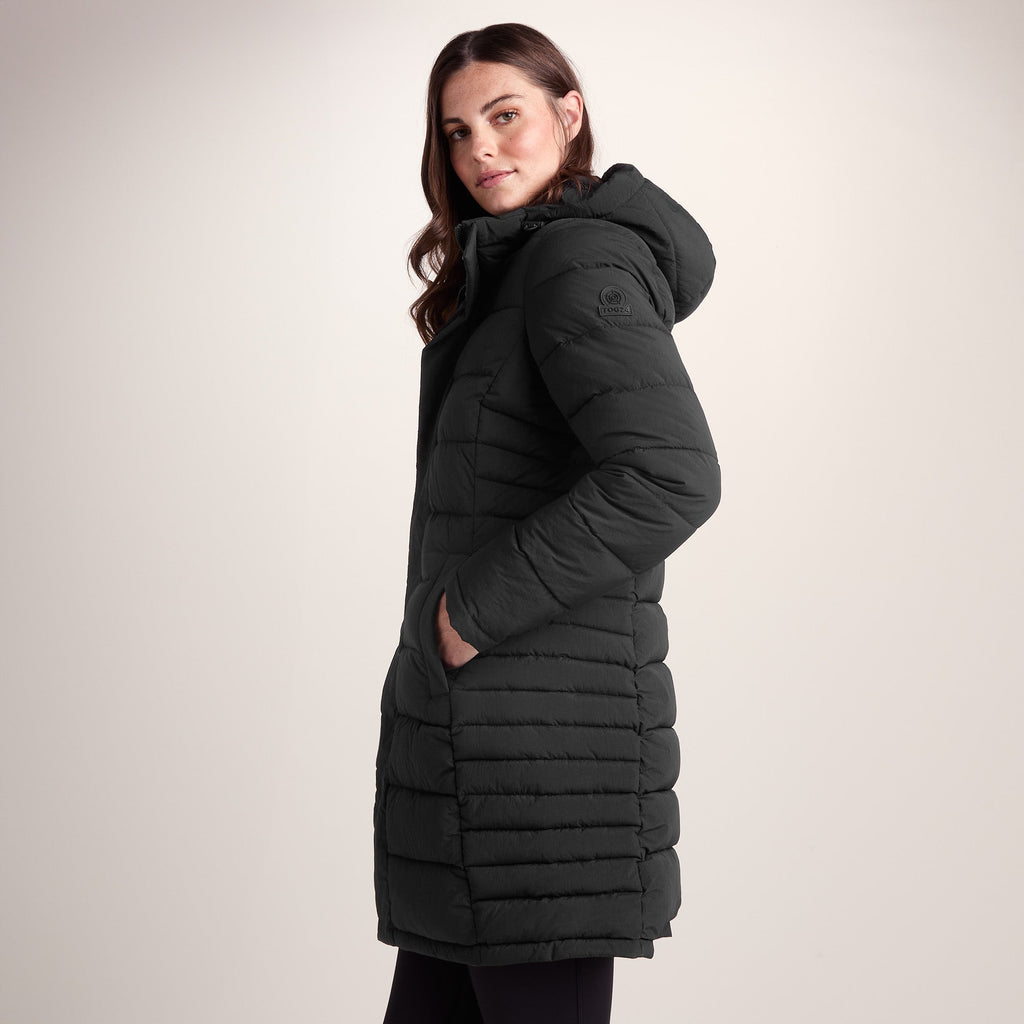 Kirkham Womens Long Shower Resistant Insulated Jacket - Black - Image 3