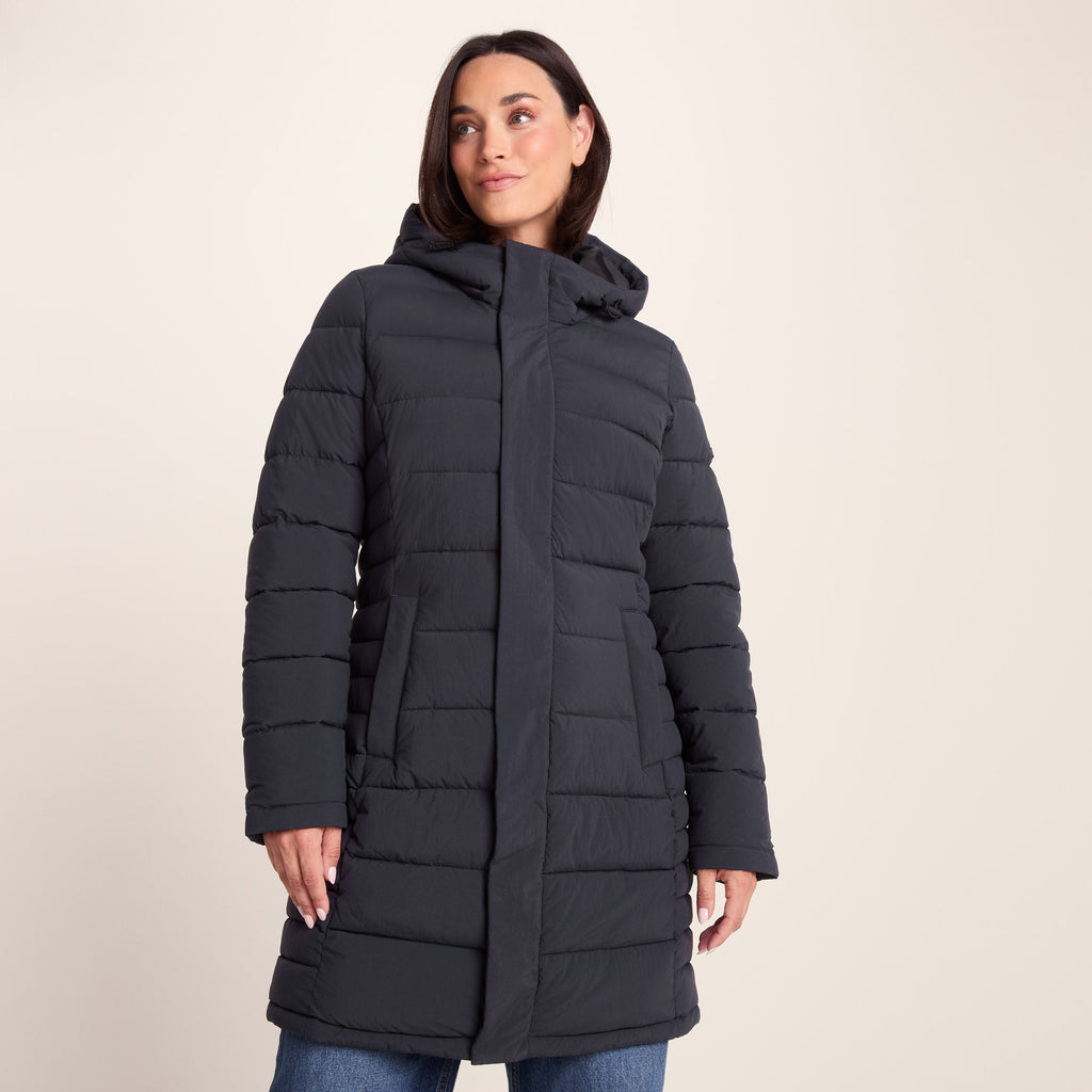 Kirkham Womens Long Shower Resistant Insulated Jacket - Dark Indigo - Image 2