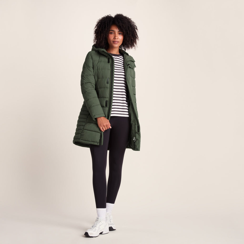 Kirkham Womens Long Shower Resistant Insulated Jacket - Dark Green - Image 4