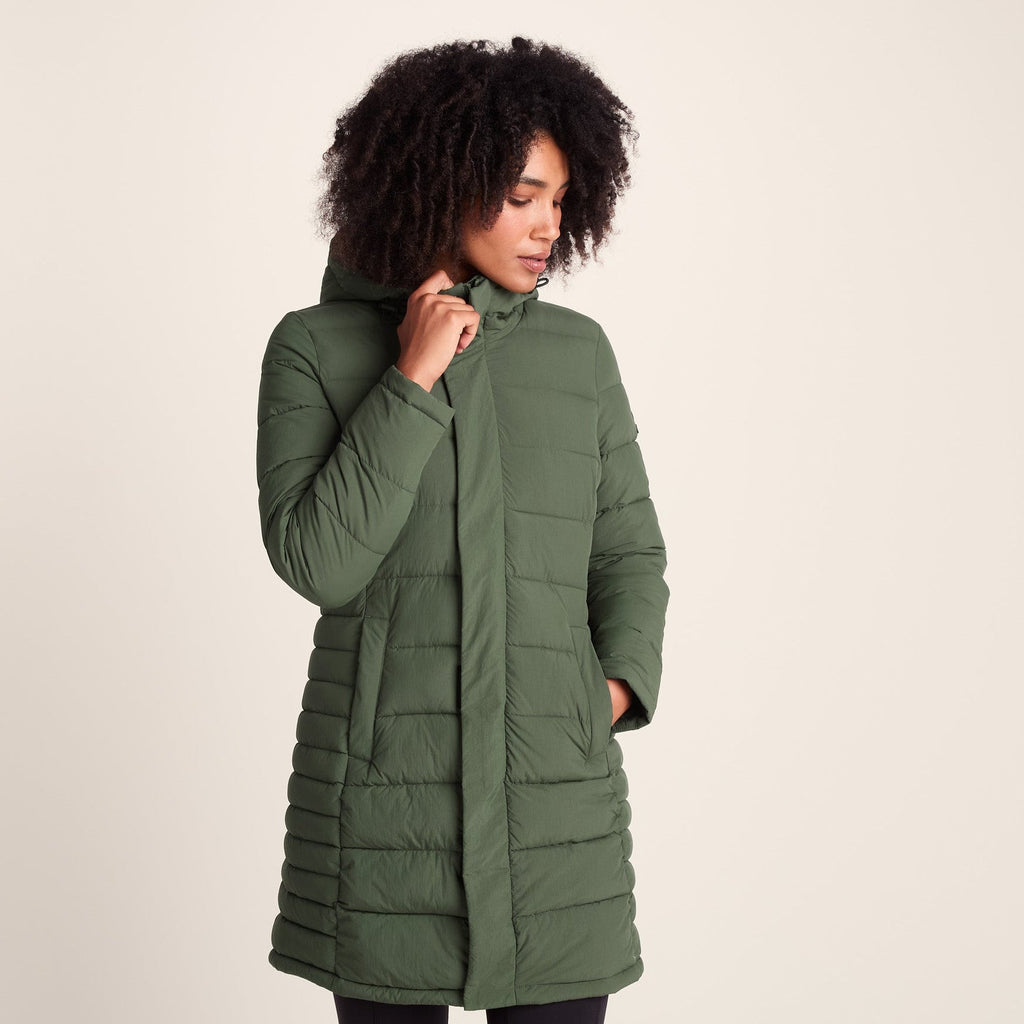 Kirkham Womens Long Shower Resistant Insulated Jacket - Dark Green - Image 2