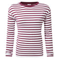 Kitty Womens Long Sleeve Striped T-Shirt - Washed Burgundy Stripe - Image 7
