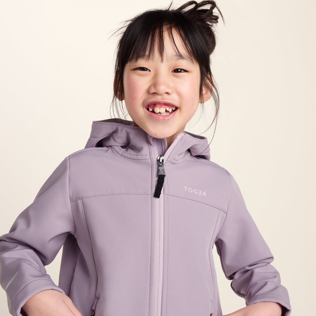 Koroma Kids Softshell Hooded Jacket - Lavender Grey - Image 9