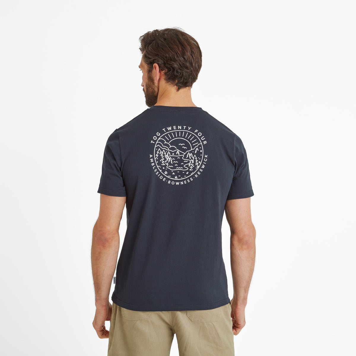 Lakes Mens 100% Cotton Supersoft T-Shirt - Dark Indigo - Image 2