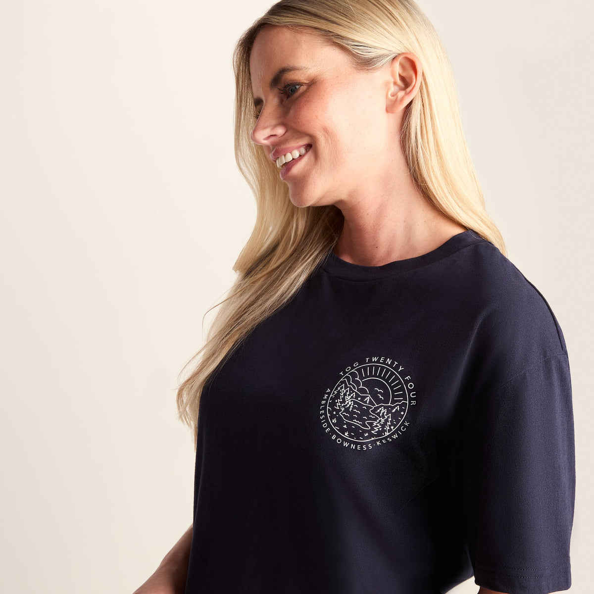 Lakeside Womens 100% Cotton Supersoft Relaxed Fit T-Shirt - Dark Indigo - Image 5